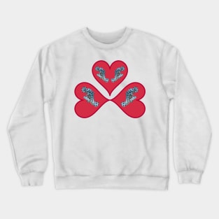 Cute motif of a fish | Small fish in a red heart | White Background | Crewneck Sweatshirt
